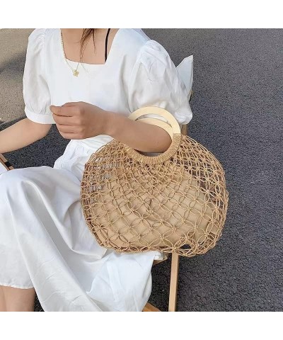 Fashion Woven Hollow Out Shoulder Bags Straw Summer Crossbody Beach Travel Handbag Female Bag Purse Women F $16.84 Shoulder Bags