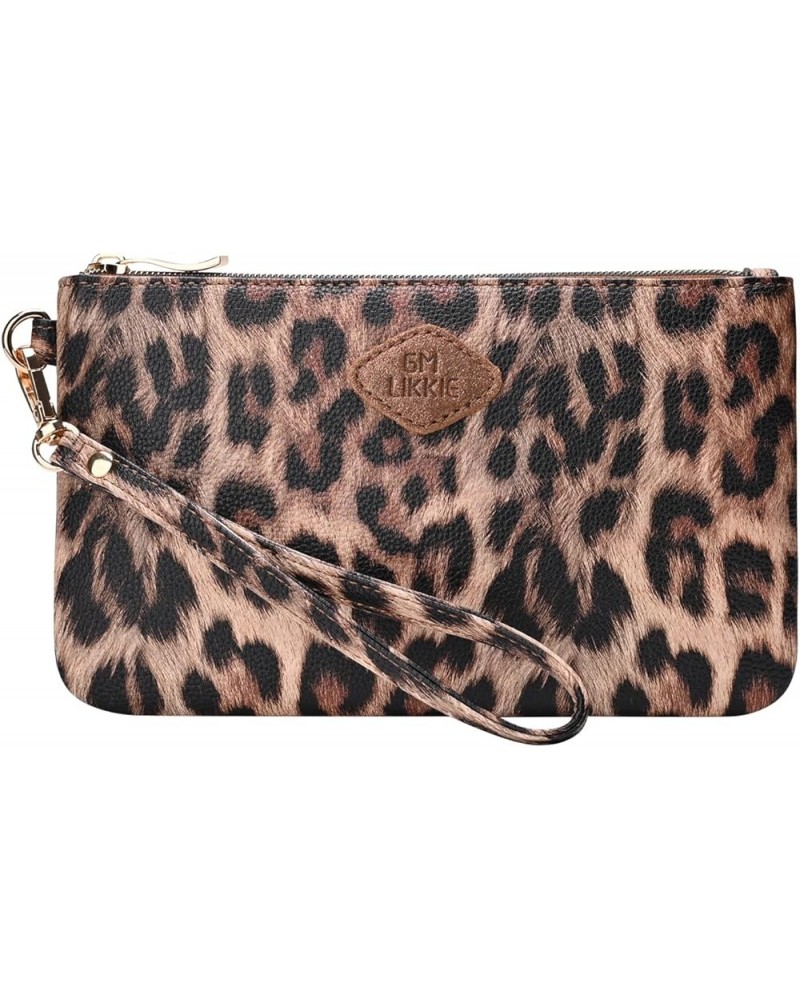 Wristlet Purse for Women, Evening Clutch Purse with strap for Party and Prom, Beach Bag for Summer Brown Leopard $10.79 Eveni...