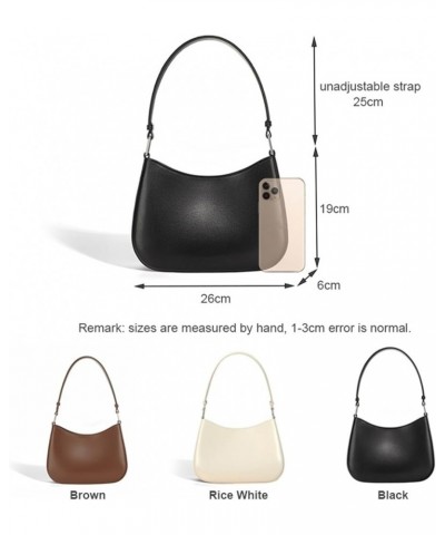 Women's Light Underarm Bag Lady Fashion Split Cowhide Leather Armpit Shoulder Bag Women Handbag Chocolate $41.17 Shoulder Bags