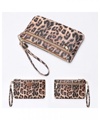 Wristlet Purse for Women, Evening Clutch Purse with strap for Party and Prom, Beach Bag for Summer Brown Leopard $10.79 Eveni...