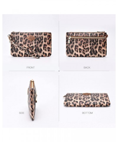 Wristlet Purse for Women, Evening Clutch Purse with strap for Party and Prom, Beach Bag for Summer Brown Leopard $10.79 Eveni...