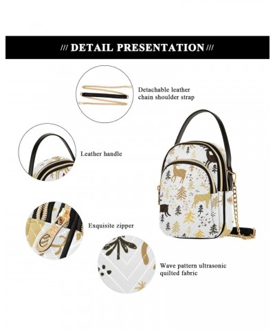 Christmas Deers Tree Snowflake Small Crossbody Bag Quilted Handbags for Women Chain Shoulder Bag $11.70 Crossbody Bags