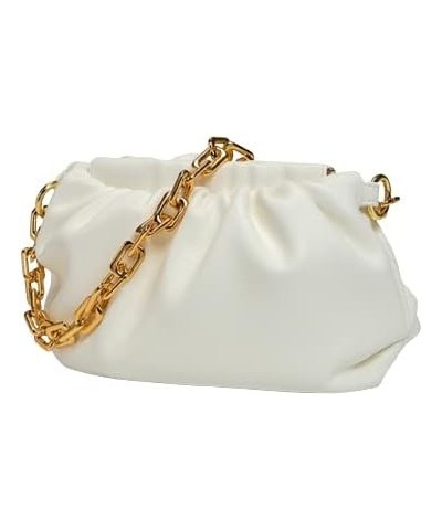 Retro Women'S Dumpling Messenger Bag, Chain Fashion Clouds Women'S Messenger Shoulder Bag, Suitable For Dating Party White $1...