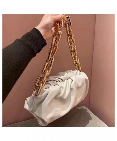 Retro Women'S Dumpling Messenger Bag, Chain Fashion Clouds Women'S Messenger Shoulder Bag, Suitable For Dating Party White $1...