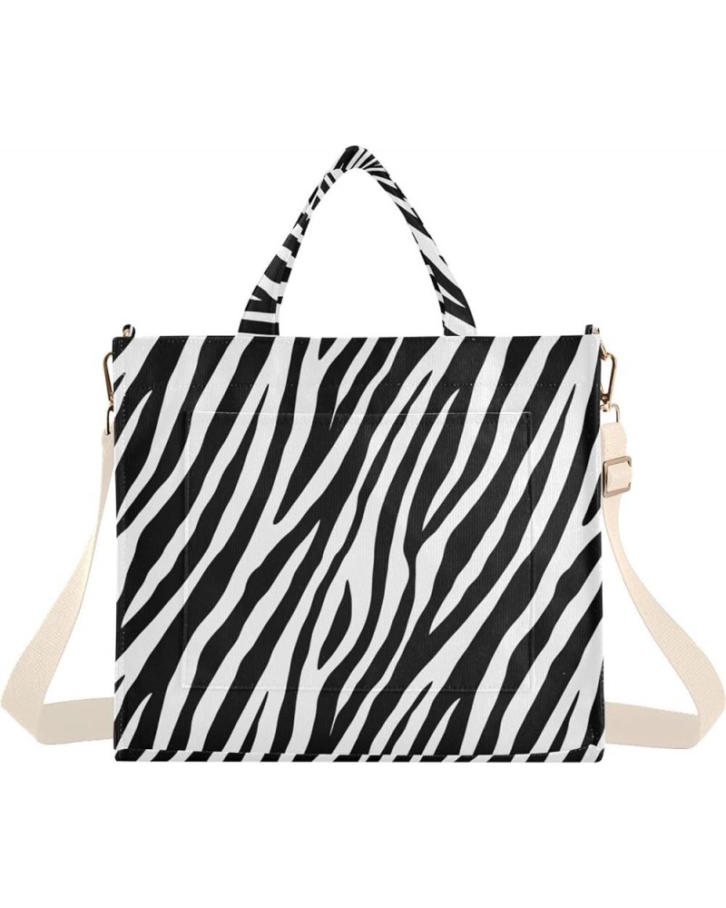 Tote Bag for Women Corduroy Handbag Fashion Crossbody Bag Zebra $10.12 Totes