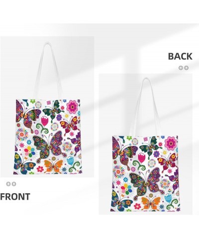 Jellyfish Single Shoulder Fashion Canvas Tote Shopping Bags Handbags For Men And Women Butterfly1 $11.52 Totes