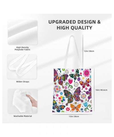 Jellyfish Single Shoulder Fashion Canvas Tote Shopping Bags Handbags For Men And Women Butterfly1 $11.52 Totes