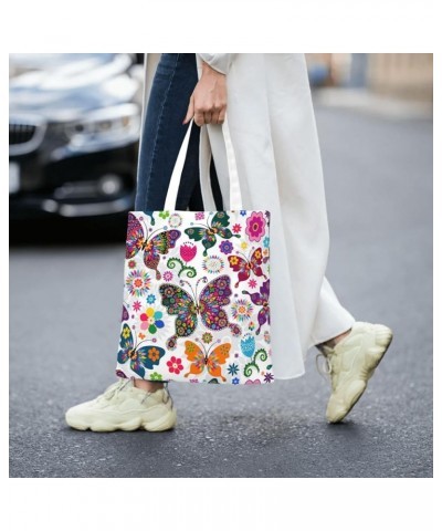 Jellyfish Single Shoulder Fashion Canvas Tote Shopping Bags Handbags For Men And Women Butterfly1 $11.52 Totes