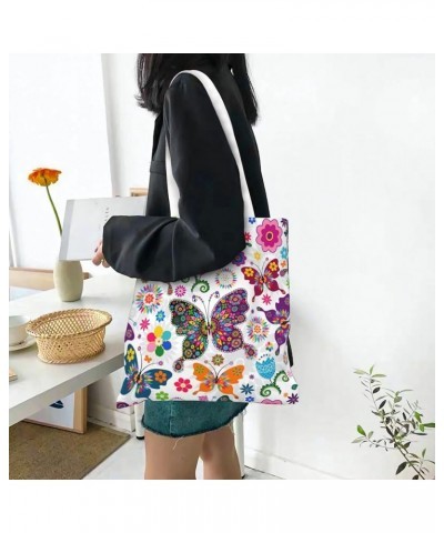 Jellyfish Single Shoulder Fashion Canvas Tote Shopping Bags Handbags For Men And Women Butterfly1 $11.52 Totes