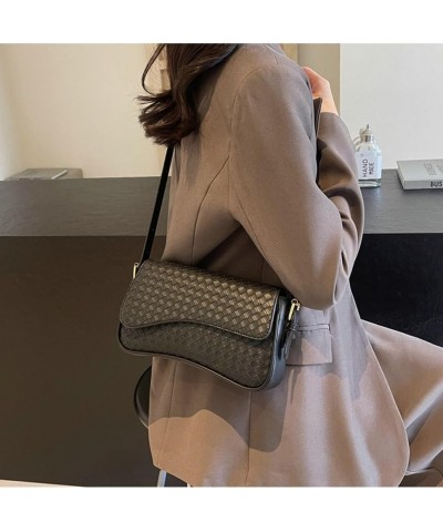 Woven Hobo Bags Women PU Shoulder Bag Crossbody Bag Retro Satchels Tote Handbag Clutch Purse Work Travel Bag 2024 Black $26.3...