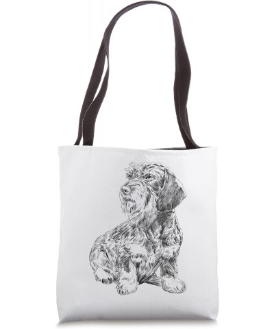 Sitting Dog Wirehaired Dachshund Tote Bag $10.79 Totes