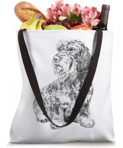 Sitting Dog Wirehaired Dachshund Tote Bag $10.79 Totes