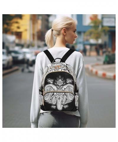 Small Backpack for Women Travel Bag Ethnic Elephant Lotus African Tribal Daypack Purse Fashion Shoulder Bag Rucksack Small B9...