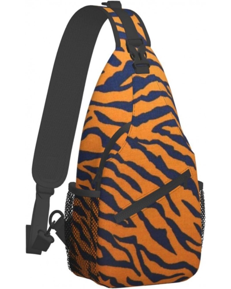 Tiger Print Animal Print Lightweight Sling Backpack Bag Travel Hiking Small Backpack For Women Men $11.47 Backpacks