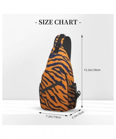 Tiger Print Animal Print Lightweight Sling Backpack Bag Travel Hiking Small Backpack For Women Men $11.47 Backpacks