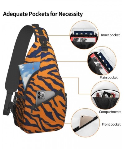 Tiger Print Animal Print Lightweight Sling Backpack Bag Travel Hiking Small Backpack For Women Men $11.47 Backpacks