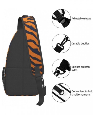 Tiger Print Animal Print Lightweight Sling Backpack Bag Travel Hiking Small Backpack For Women Men $11.47 Backpacks