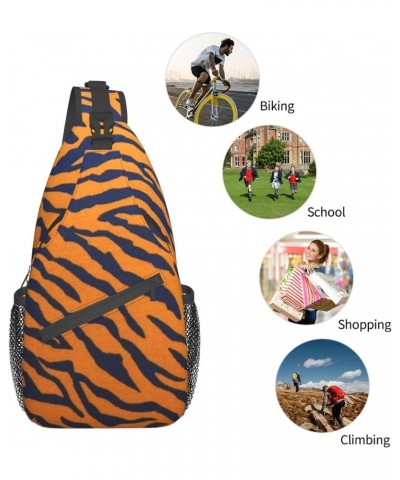 Tiger Print Animal Print Lightweight Sling Backpack Bag Travel Hiking Small Backpack For Women Men $11.47 Backpacks