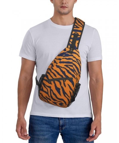 Tiger Print Animal Print Lightweight Sling Backpack Bag Travel Hiking Small Backpack For Women Men $11.47 Backpacks