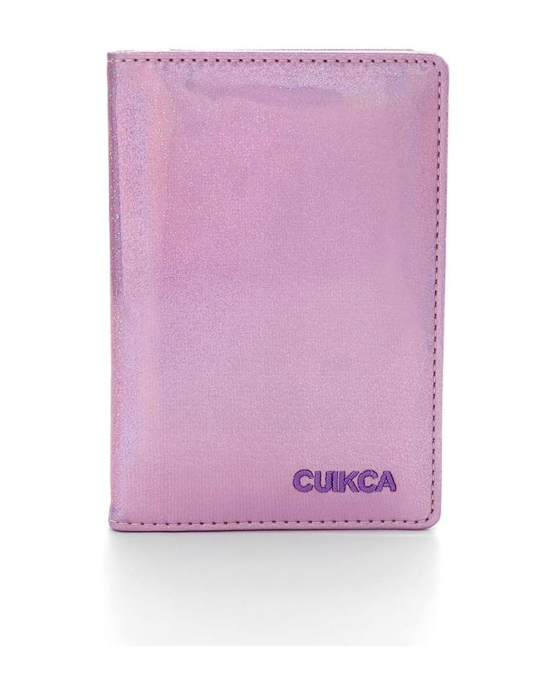 PU Leather Credit Card Holder Purple Laser Wallet RFID Blocking Bifold Wallet Coin Transparent Purse for Women and Girls $8.2...