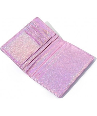 PU Leather Credit Card Holder Purple Laser Wallet RFID Blocking Bifold Wallet Coin Transparent Purse for Women and Girls $8.2...