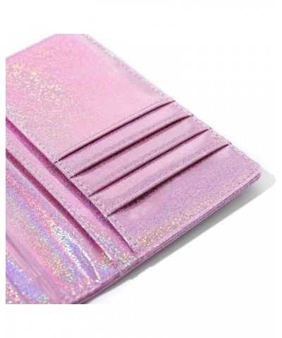 PU Leather Credit Card Holder Purple Laser Wallet RFID Blocking Bifold Wallet Coin Transparent Purse for Women and Girls $8.2...