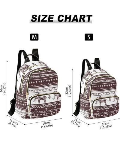 Retro Ethnic Elephant Mini Backpack Purse for Women, Inidan Travel Backpack Fashion Backpack Handbag Shoulder Bag Small Casua...