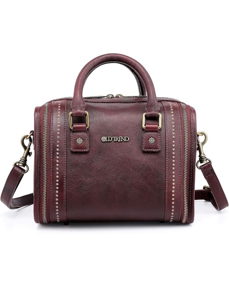 Genuine Leather Mini Trunk Crossbody Bag Rusty Red $88.69 Crossbody Bags