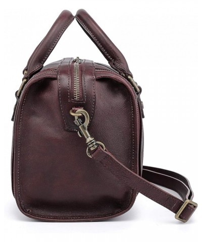 Genuine Leather Mini Trunk Crossbody Bag Rusty Red $88.69 Crossbody Bags