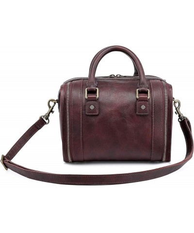 Genuine Leather Mini Trunk Crossbody Bag Rusty Red $88.69 Crossbody Bags