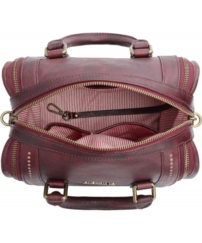 Genuine Leather Mini Trunk Crossbody Bag Rusty Red $88.69 Crossbody Bags