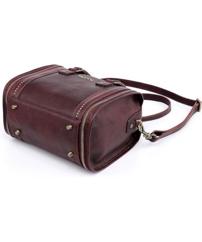 Genuine Leather Mini Trunk Crossbody Bag Rusty Red $88.69 Crossbody Bags