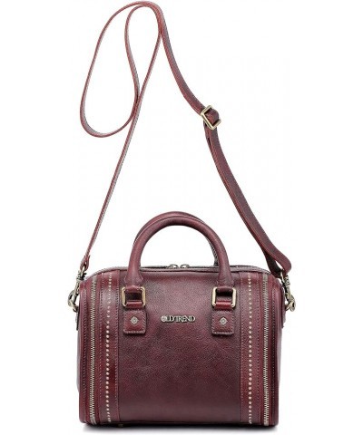 Genuine Leather Mini Trunk Crossbody Bag Rusty Red $88.69 Crossbody Bags