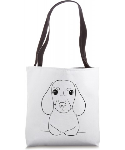 Dachshund Paw Tuck Line Drawing Cute Wiener Dog Tote Bag $9.49 Totes