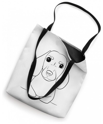 Dachshund Paw Tuck Line Drawing Cute Wiener Dog Tote Bag $9.49 Totes