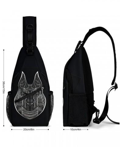 Egyptian Anubis Black And White Ancient Dog Breeds Sling Bags Men And Women Shoulder Backpack Chest Bag Cross Body Chest Slin...