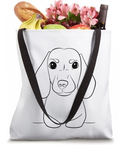 Dachshund Paw Tuck Line Drawing Cute Wiener Dog Tote Bag $9.49 Totes