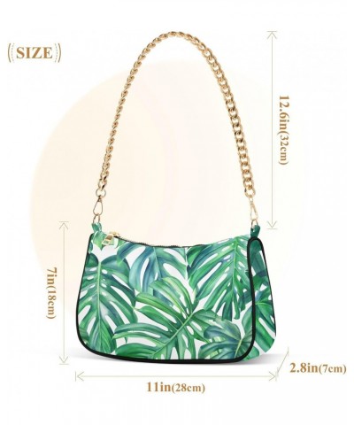 Floral Shoulder Bag Tropical Palm Leaves Hawaii Women Clutch Handbag Shoulder Purch Boho Bag Date Chain Bag Tote Bag Spring H...