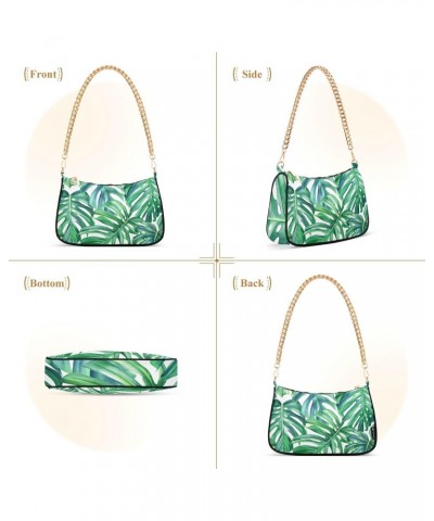 Floral Shoulder Bag Tropical Palm Leaves Hawaii Women Clutch Handbag Shoulder Purch Boho Bag Date Chain Bag Tote Bag Spring H...