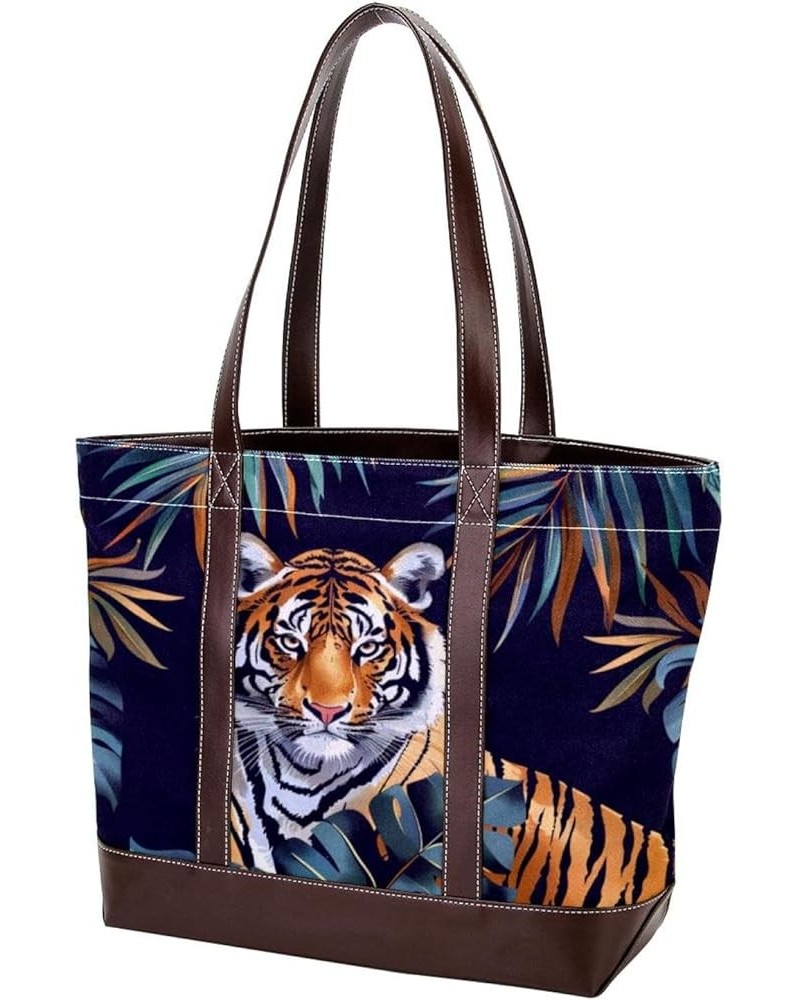 Tote Bag, Large Tote Bag, Women's Tote Handbags, Tropical Jungle Leaf Tiger, Tote Bags for Women Design 5273 $19.19 Totes