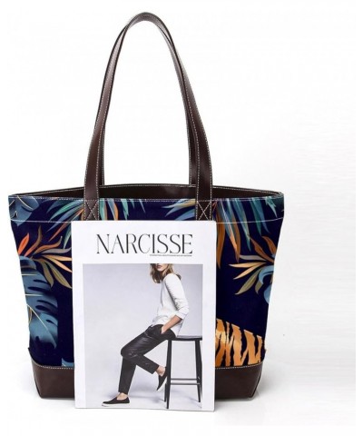 Tote Bag, Large Tote Bag, Women's Tote Handbags, Tropical Jungle Leaf Tiger, Tote Bags for Women Design 5273 $19.19 Totes