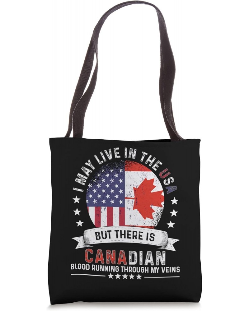 American Canadian Home in US Patriot American Canada Flag Tote Bag $12.30 Totes