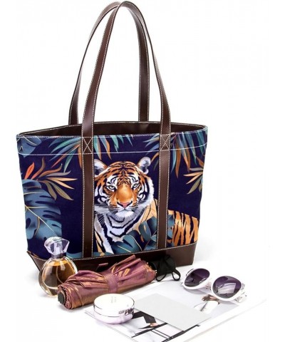 Tote Bag, Large Tote Bag, Women's Tote Handbags, Tropical Jungle Leaf Tiger, Tote Bags for Women Design 5273 $19.19 Totes