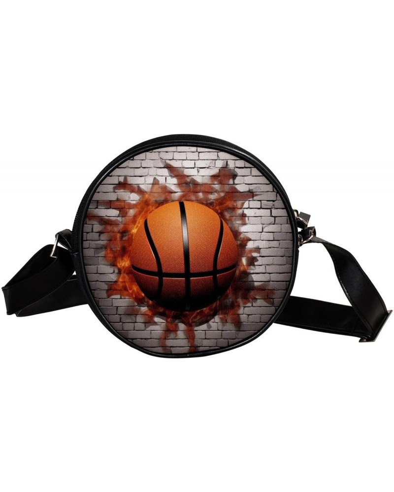 Crossbody Bags for Women,Crossbody Bag Men,Small Sling Bag,3D Pattern Basketball Wall,Crossbody Purse $8.34 Crossbody Bags