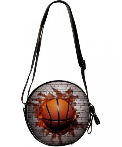 Crossbody Bags for Women,Crossbody Bag Men,Small Sling Bag,3D Pattern Basketball Wall,Crossbody Purse $8.34 Crossbody Bags