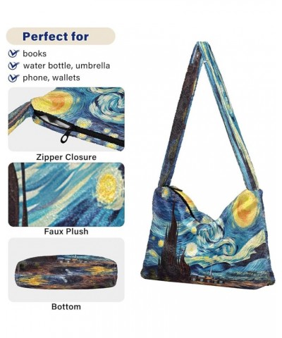 Watercolor Watermelon Shoulder Handbag, Shoulder Tote with Zipper, Autumn Handbags Starry Night With Sand and Moon-7 $12.49 T...