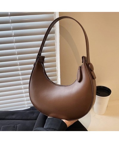 Women Fashion Leather Shoulder Bags Small Purse Handbags Elegant Underarm Bag ladies leather Purse with Zipper Brown $13.53 S...