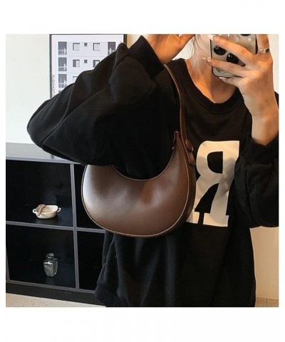 Women Fashion Leather Shoulder Bags Small Purse Handbags Elegant Underarm Bag ladies leather Purse with Zipper Brown $13.53 S...