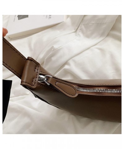 Women Fashion Leather Shoulder Bags Small Purse Handbags Elegant Underarm Bag ladies leather Purse with Zipper Brown $13.53 S...