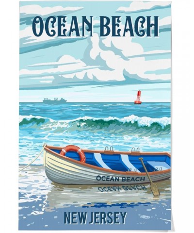 36x54 Inch Giclee Print, Ocean Beach, New Jersey, Lifeboat on Beach $36.00 Totes